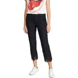 ZADIG & VOLTAIRE Posh Lace Pant Black Boot-cut Scalloped-hem SZ L MSRP $398